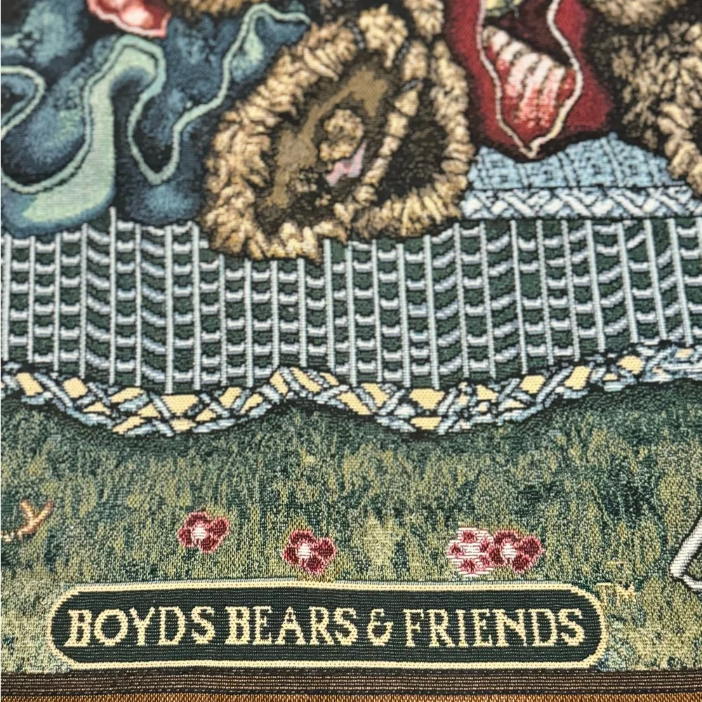 Boyd’s Bears & Friends AFTERNOON TEA Wall Hanging Tapestry Retired Vintage 38x26